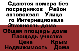 Сдаются номера без посредников › Район ­ автовокзал › Улица ­ 3-го Интернационала › Этажность дома ­ 3 › Общая площадь дома ­ 15 › Площадь участка ­ 3 000 › Цена ­ 400 - Крым Недвижимость » Дома, коттеджи, дачи аренда   